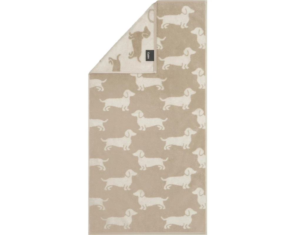Cawö Handtuch We Love Dogs Dogs, 50 x 100 cm, Beige