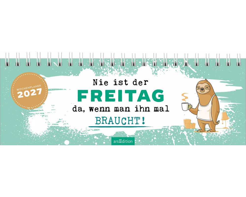 ARS EDITION Tischkalender 2027 13935 Freitag DE 29.7x11.5cm