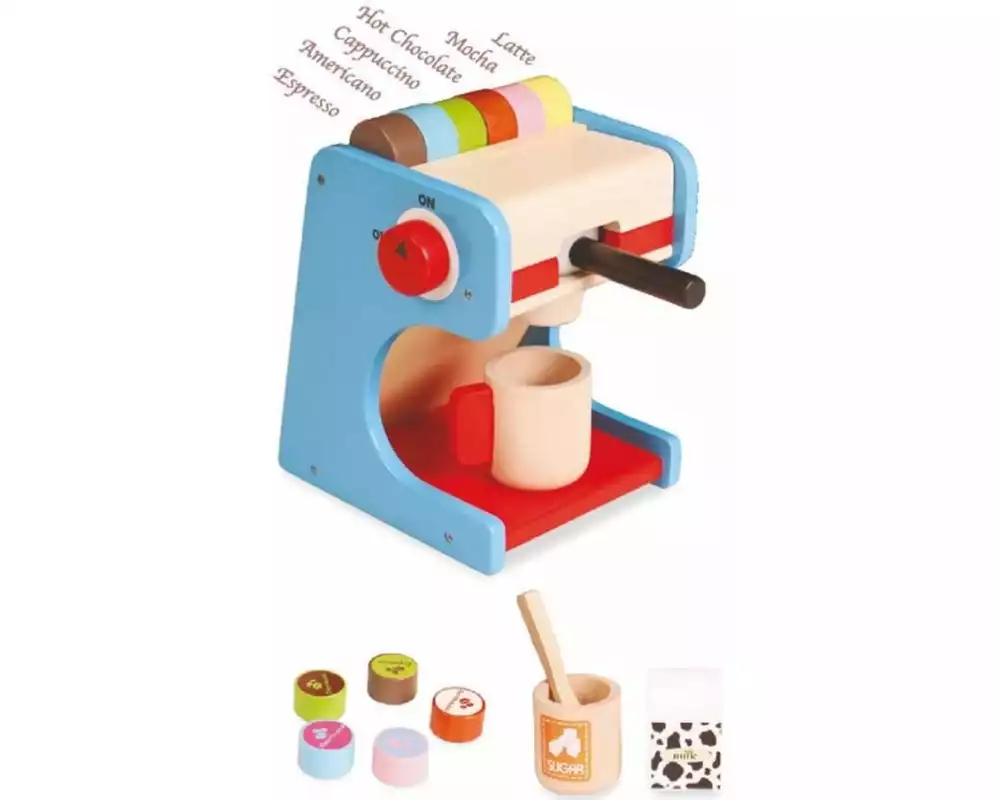 Spielba Holzspielwaren Kaffeemaschine mit Kapseln