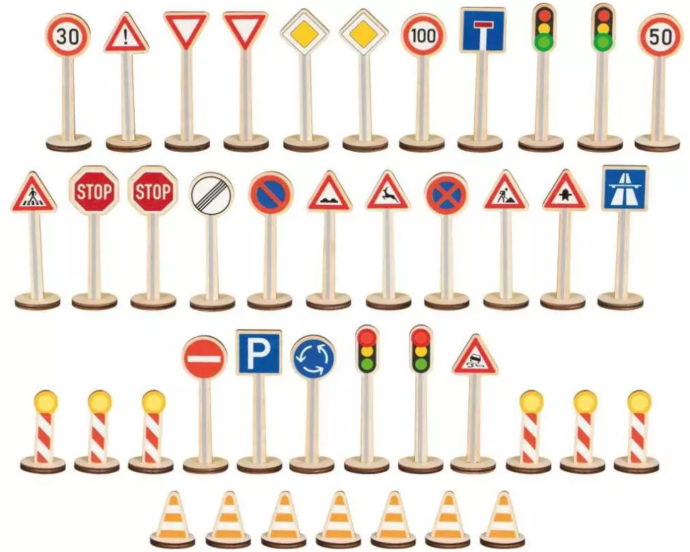 Goki Spielset Mein grosses Verkehrszeichen-Set 40-teilig