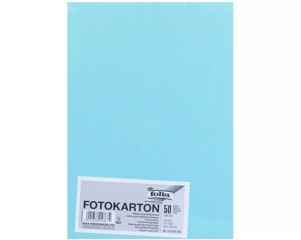 Folia Fotokarton A4, 300 g/m², 50 Blatt, Eisblau