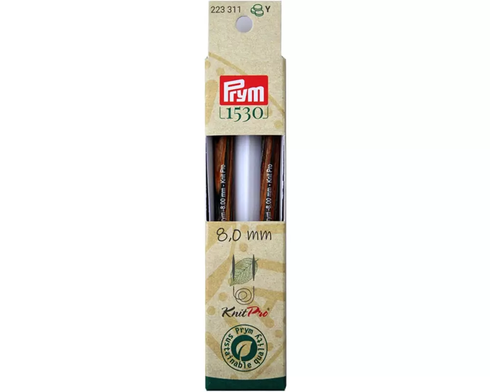Prym 1530 Stricknadelspitzen Natural, lang 8.00 mm, 11.6 cm