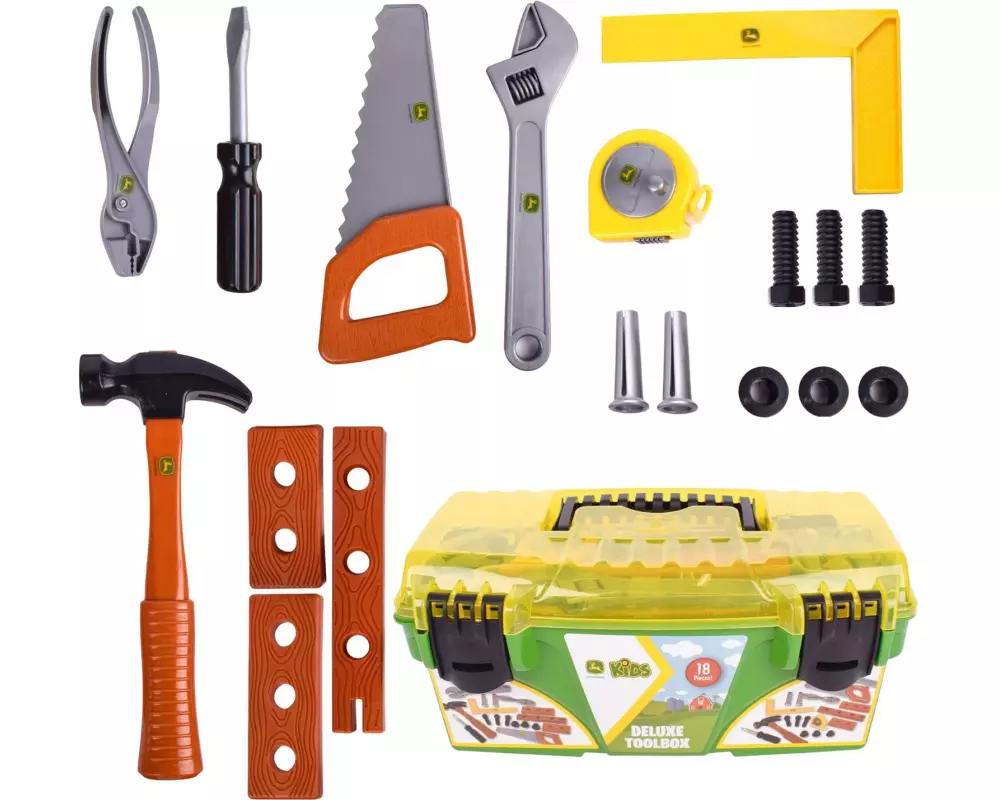 Tomy John Deere Deluxe Werkzeugbox, 18 Teile