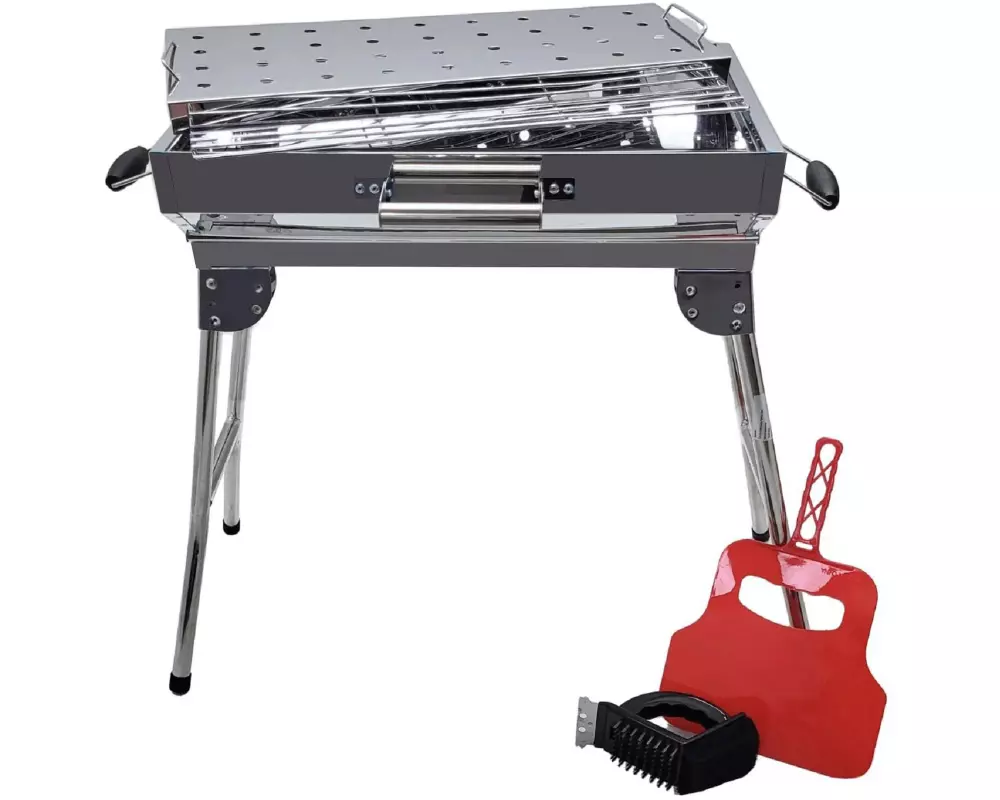 GRILLPETER Holzkohlegrill Iskander Silber