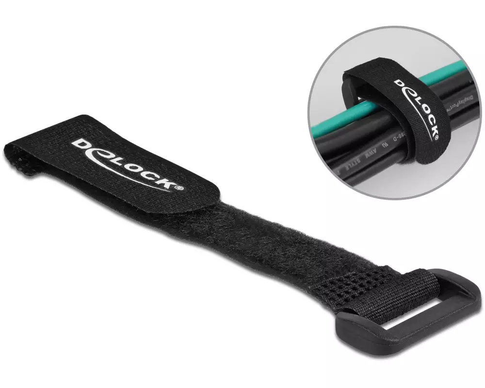 Delock Klettkabelbinder Schwarz 150 mm x 20 mm 5 Stück