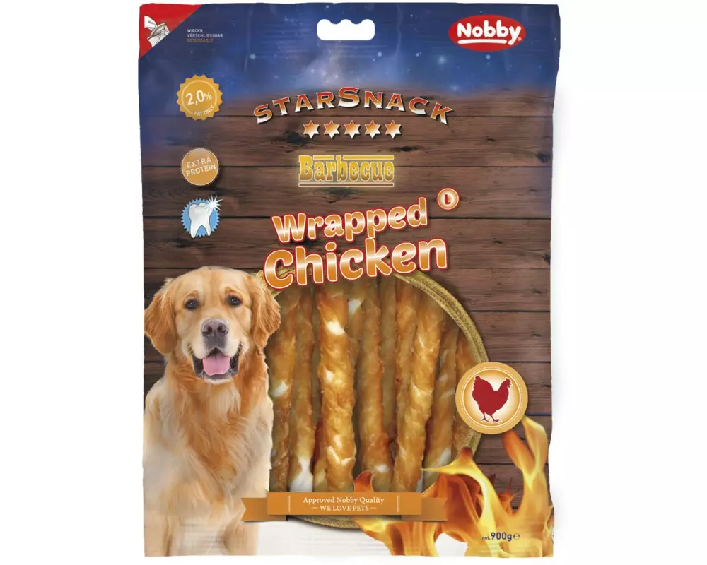 Nobby Kausnack StarSnack Barbecue Wrapped Chicken L, 900 g