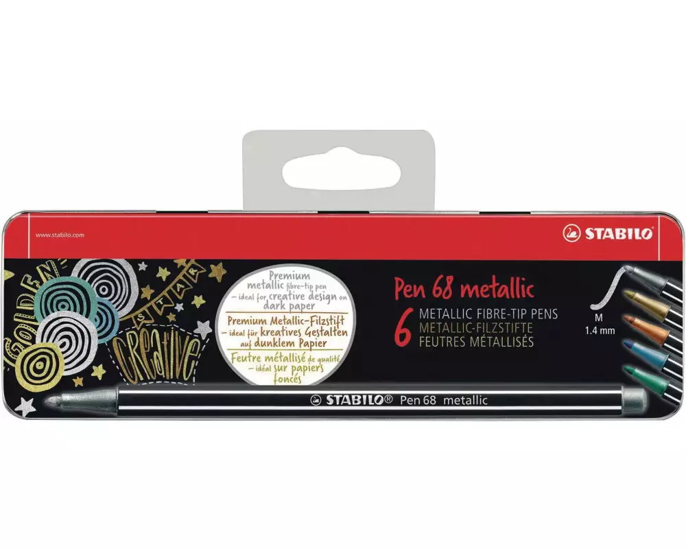 STABILO Filzstift Pen 68 Metallic 6 Stück