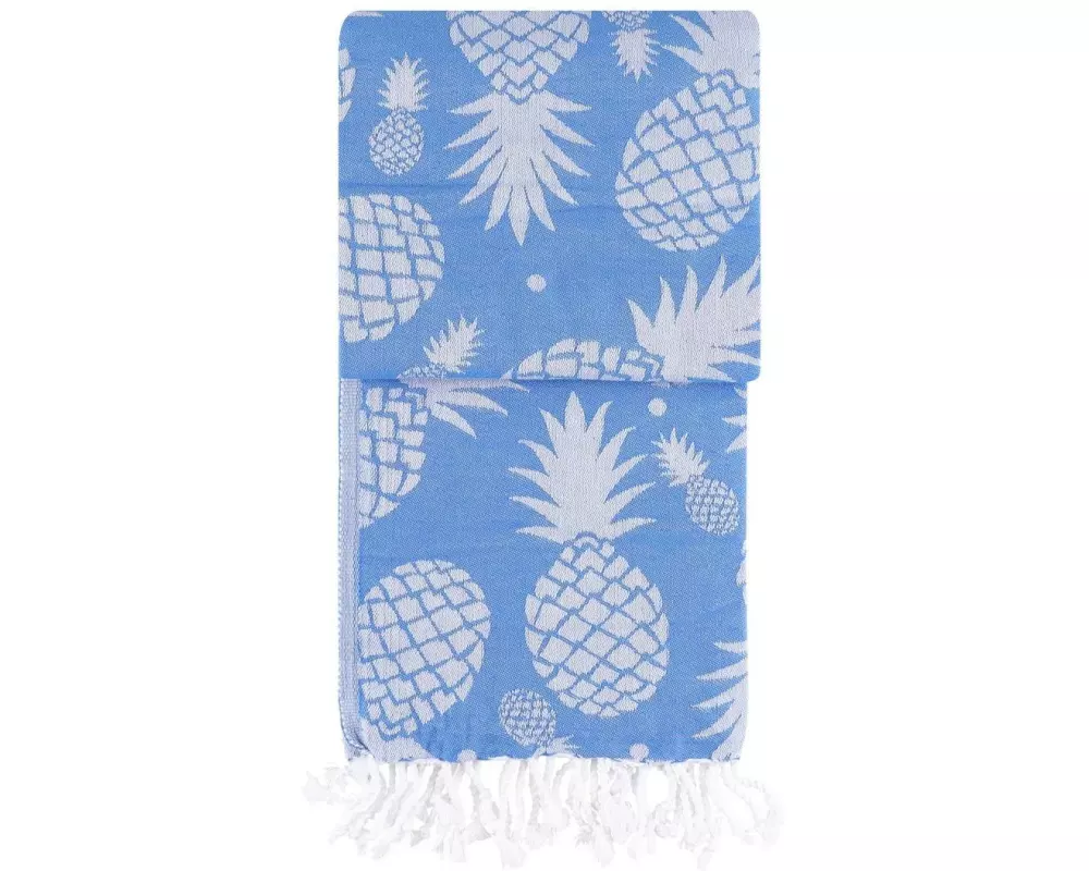 Foutastic Ananas – blue Fouta Baumwolle Blau 100 x 180 cm