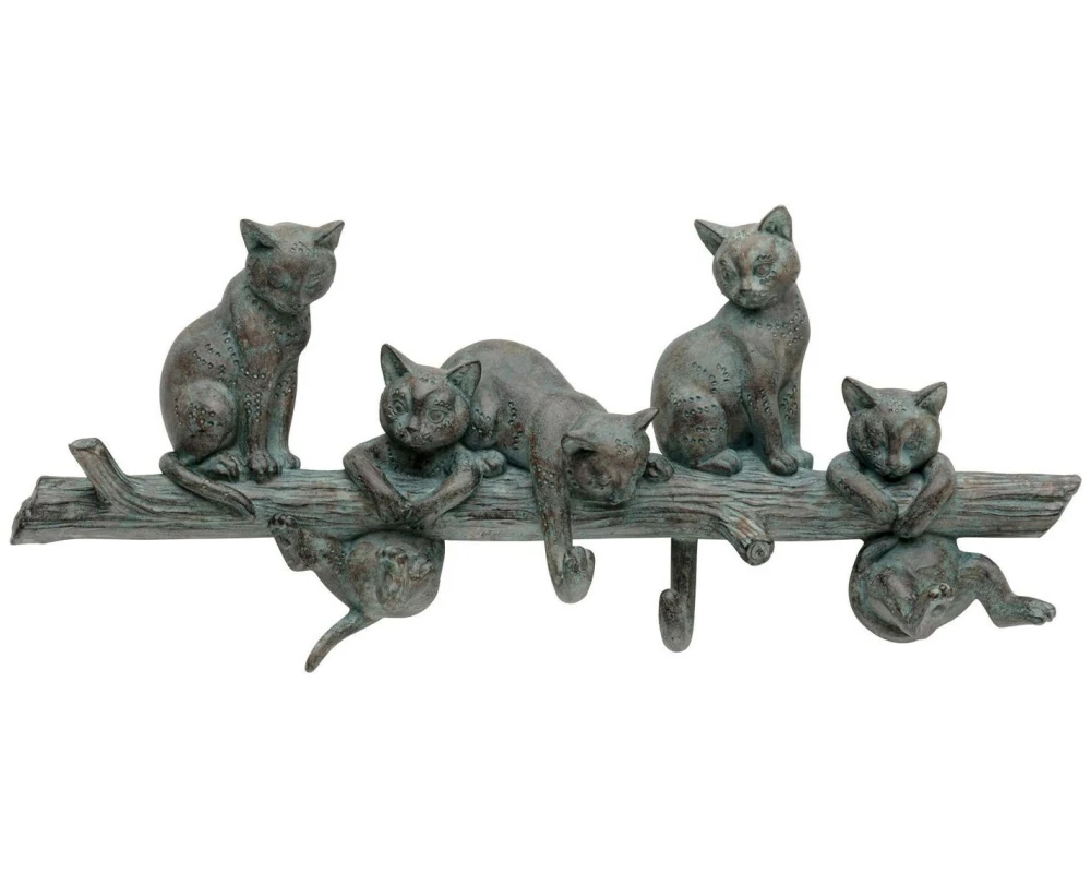 Kare Wandgarderobe Cats Life 42 cm x 18.3 cm, Schwarz