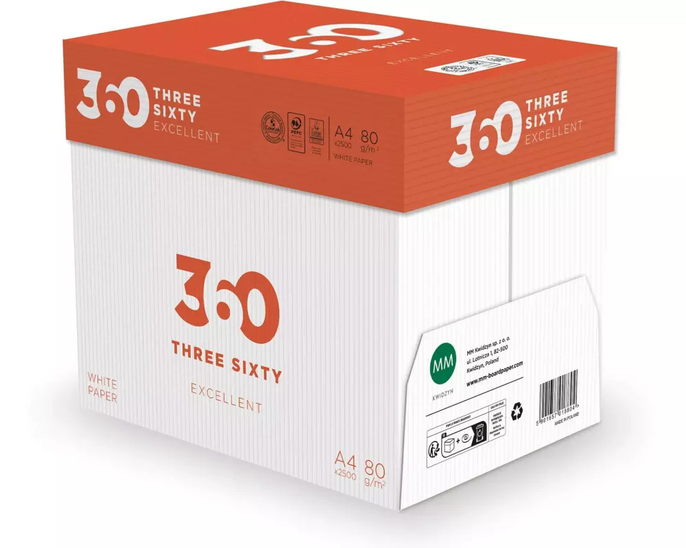 360 Kopierpapier Excellent A4, Hochweiss, 80 g/m², 2500 Blatt