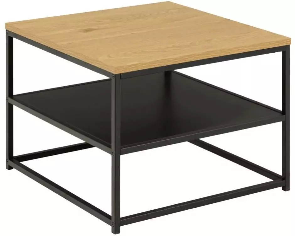 AC Design Couchtisch Gila 55 x 55 x 42 cm, Nature/Schwarz