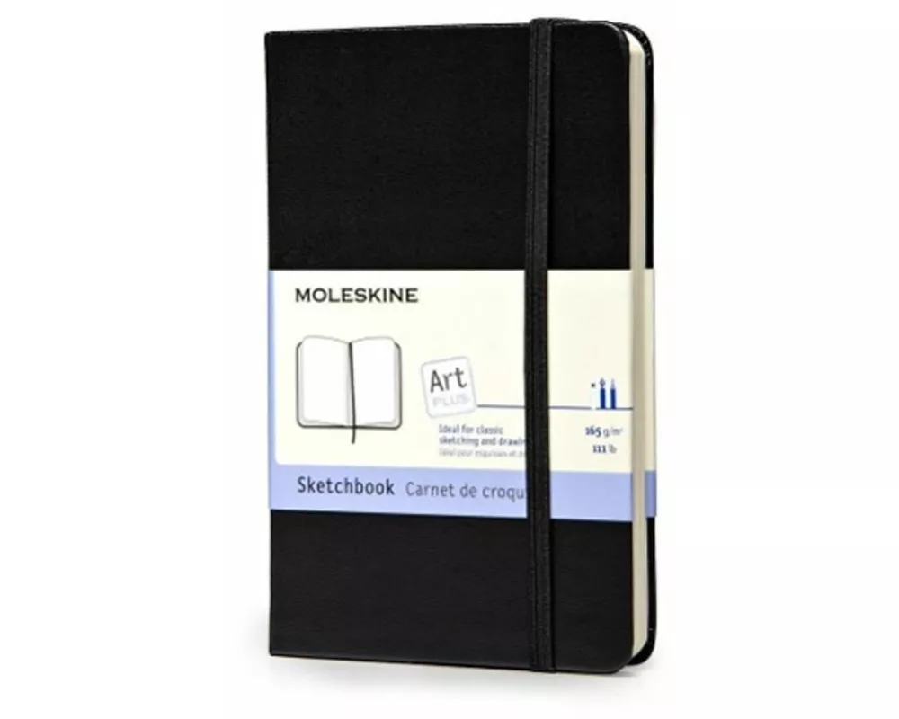 Moleskine Art Plus Sketchbook, Pocket, Plain, Black, Hard Cover (3.5 x 5.5)