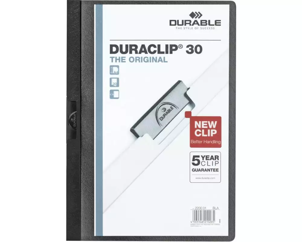 DURABLE Klemmhefter Duraclip 30 A4 5 x Schwarz