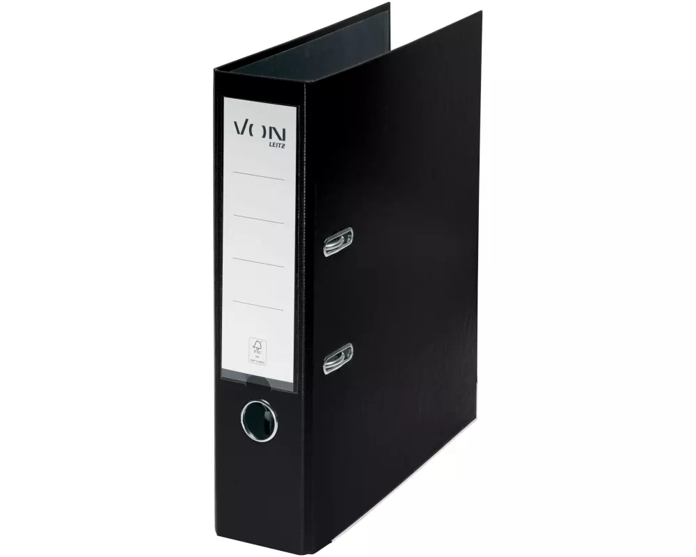 VON Ordner mit PP/Papier, 8 cm, Schwarz