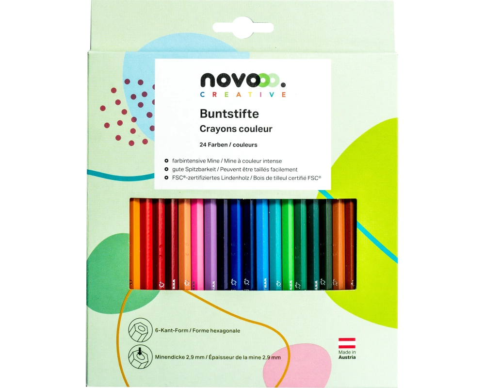 NOVOOO Farbstifte 91336-0028 Kartonetui 24 Stück
