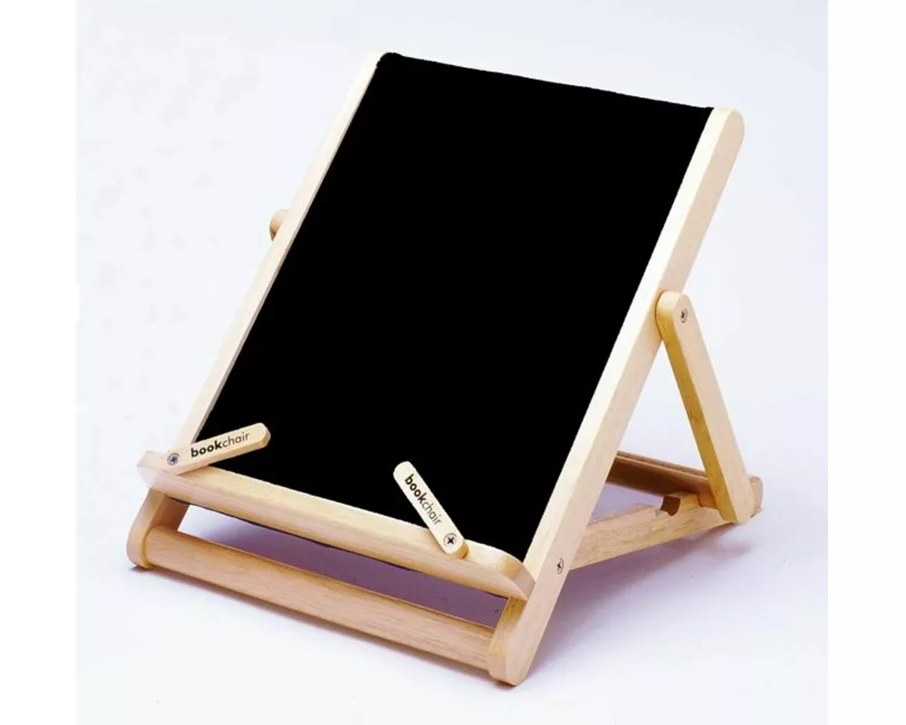 Bookchair (Standard) - Schwarz - Buchständer aus Holz - Leseständer - Für Bücher, E-Reader und Tablets - Lesehilfe - Tablethalter Geschenk für Leser &