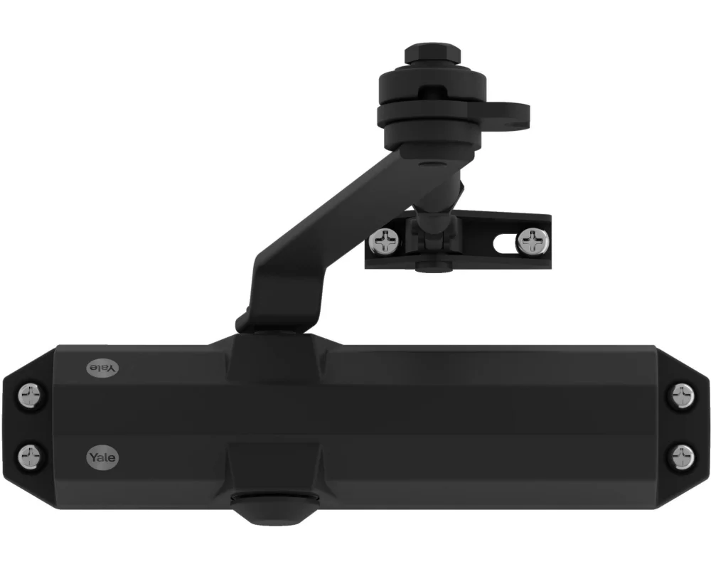 Yale Türschliesser mit Feststellarm, Serie 4500 Schwarz