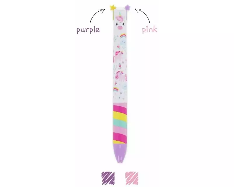 Legami Kugelschreiber 2-C Unicorn 1 mm, Pink/Purple Rain