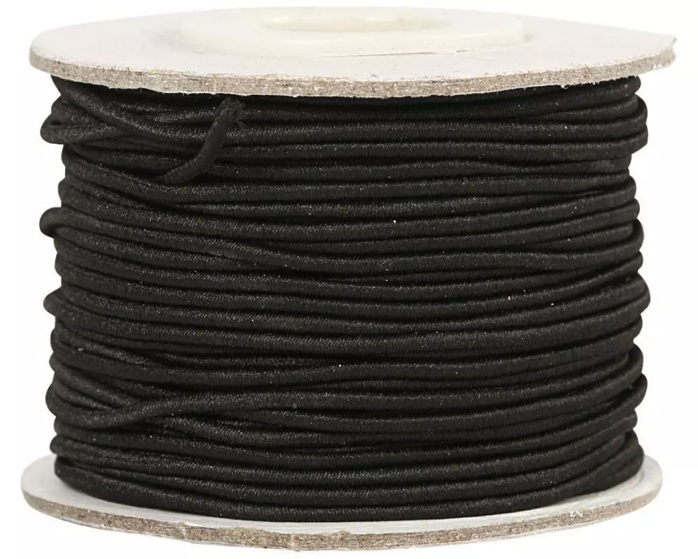 Creativ Company Elastikschnur 1 mm, Schwarz, 25 m
