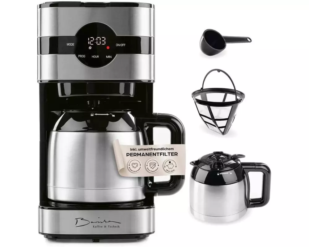 Barista Filterkaffeemaschine 30382 Schwarz/Silber/Edelstahl