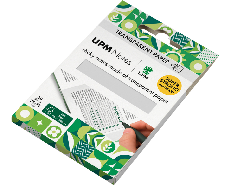 UPM Haftnotizen 75x75mm 5654-00 transparent 50 Blatt