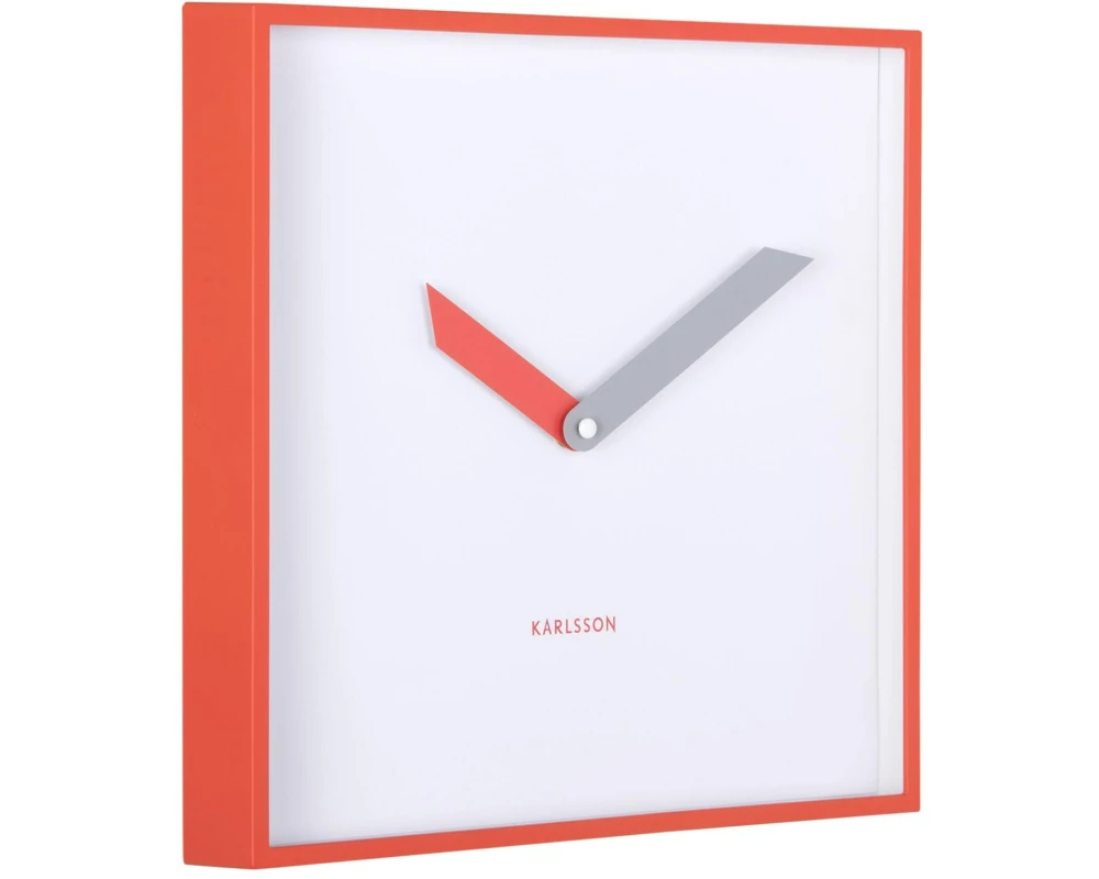 KARLSSON Wanduhr Cool Retro Cuadrado 28,3 x 28.3 cm, Scharlachrot