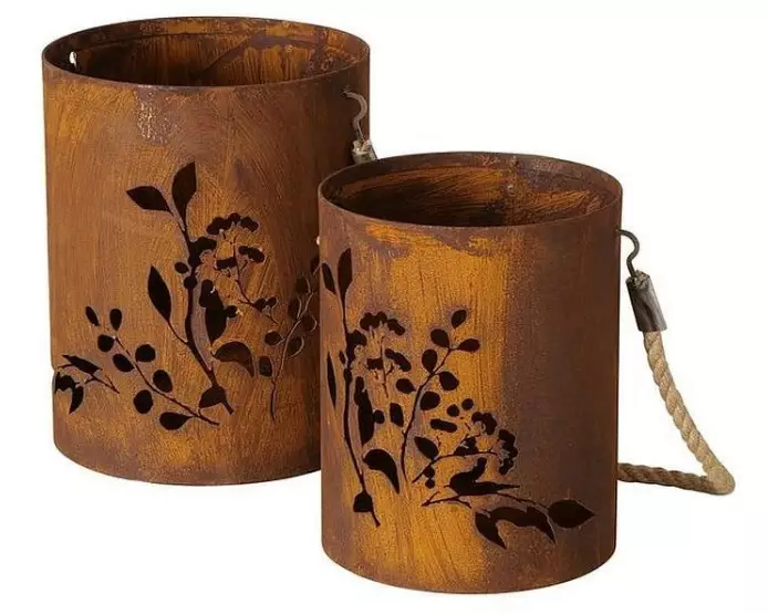 Boltze Windlicht Brinja 2 Stück, Braun