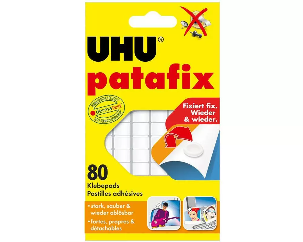 UHU Klebepad Patafix 80 Stück, Weiss