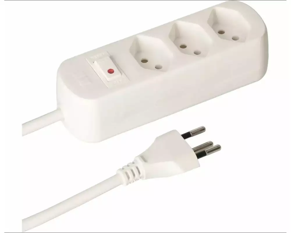 Max Hauri Steckdosenleiste Basic-Line 3xT13, 1.5 Meter