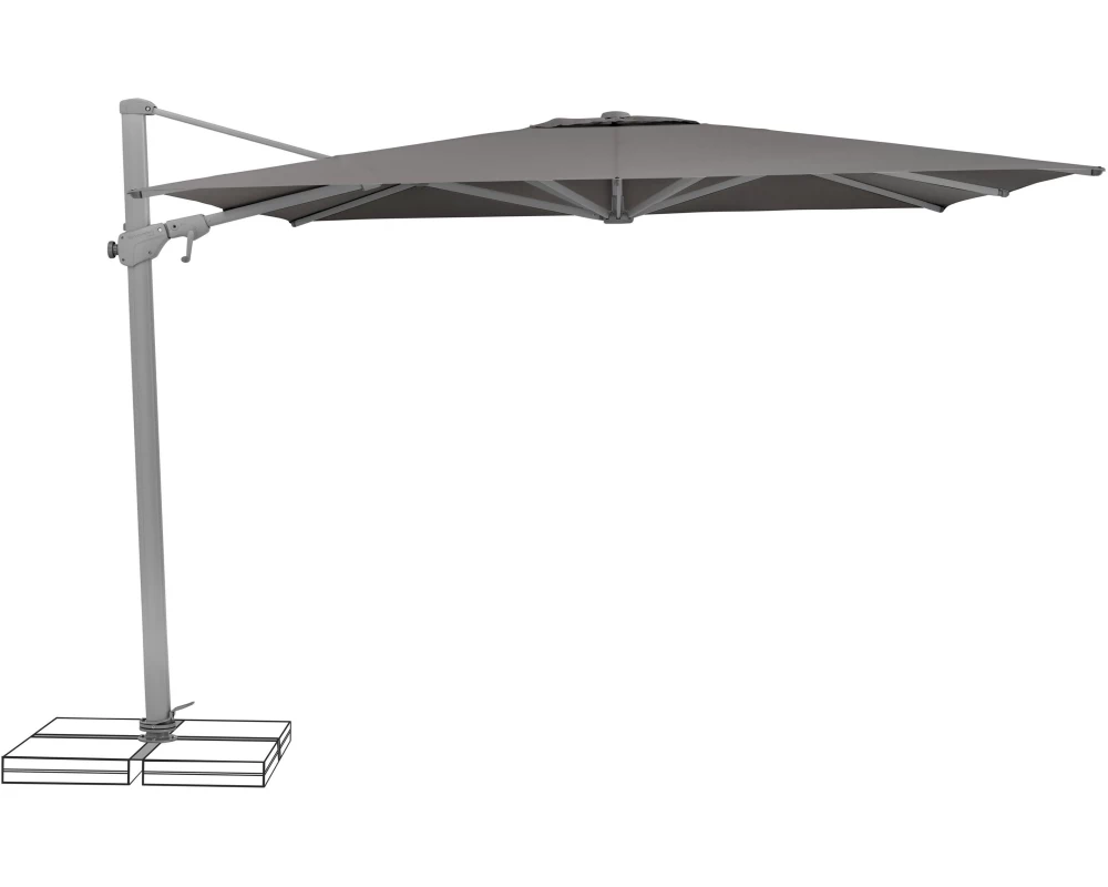 Suncomfort by Glatz Sonnenschirm Varioflex, 300 x 300 cm, Steingrau