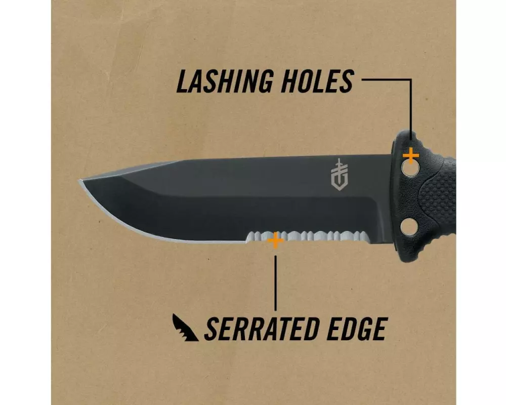 Gerber Survival Knife LMF II INFANTRY FIXED Schwarz