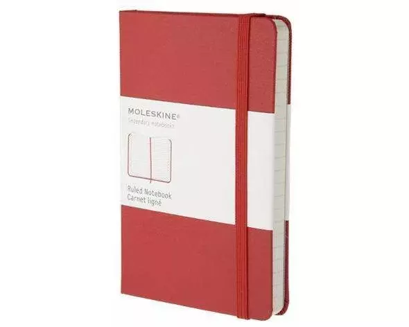Moleskine Classic Notebook, Pocket, Ruled, Red, Hard Cover (3.5 x 5.5)