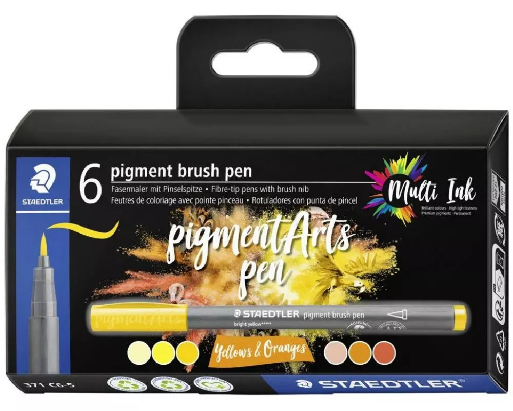 Staedtler Fasermaler Pigment Arts Brush Pen Yellows & Oranges
