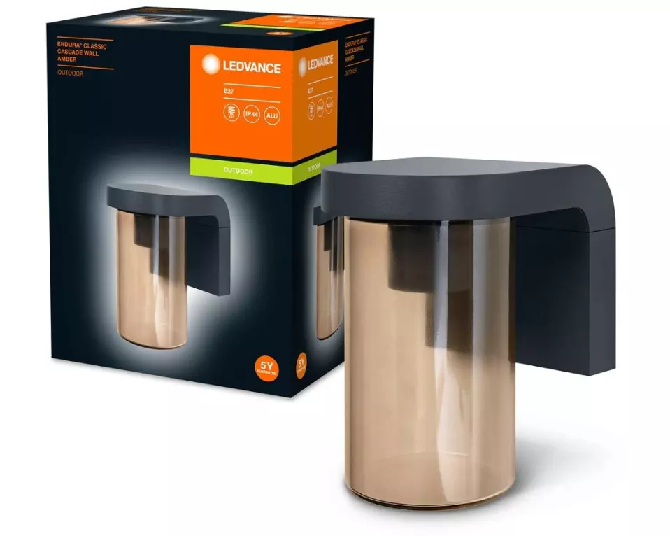 Ledvance Wandleuchte Endura Classic Cascade Wall, E27, Grau