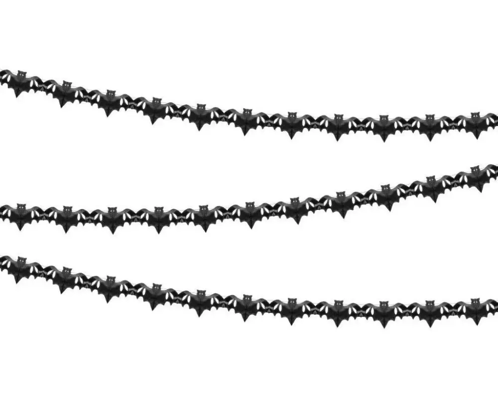 Partydeco Girlande Fledermaus 4 m, Schwarz