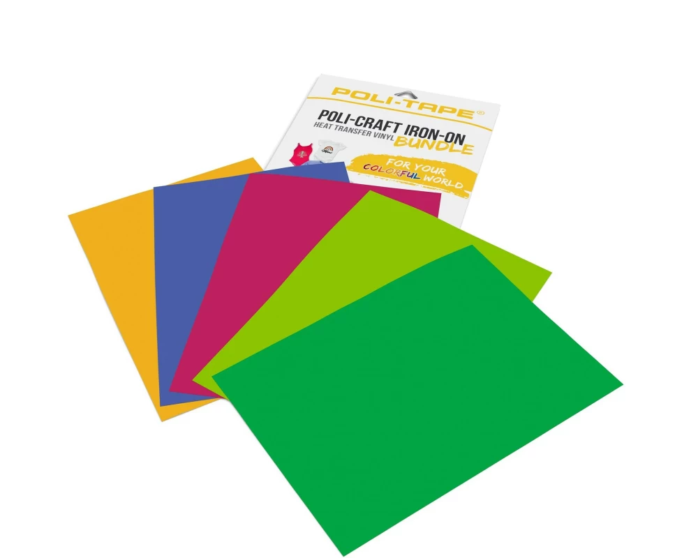 Poli-Tape Aufbügelfolie Frühling A4, mehrfarbig, 5 Stück