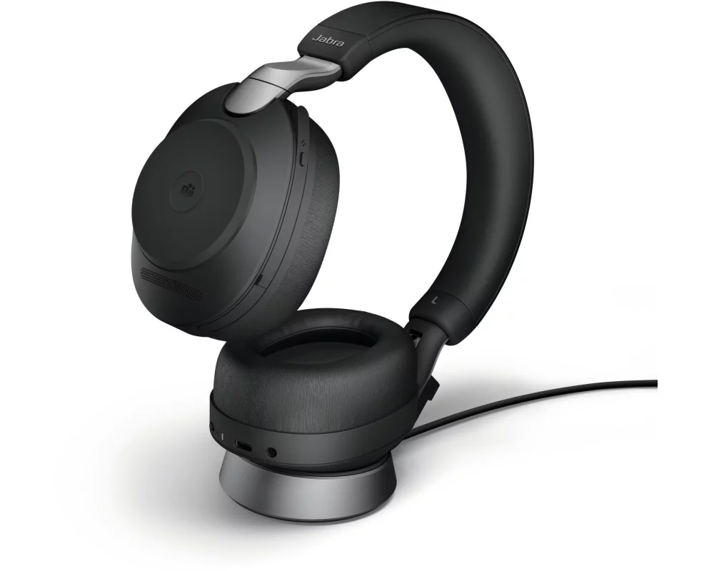 Jabra Headset Evolve2 85 Duo MS Schwarz, USB-C, inkl. Ladestation
