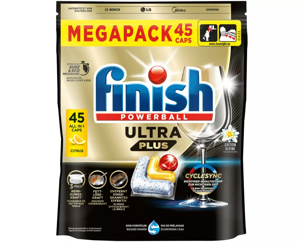 Finish Maschinenspülmittel Ultra Plus Megapack Citrus 45 Stück
