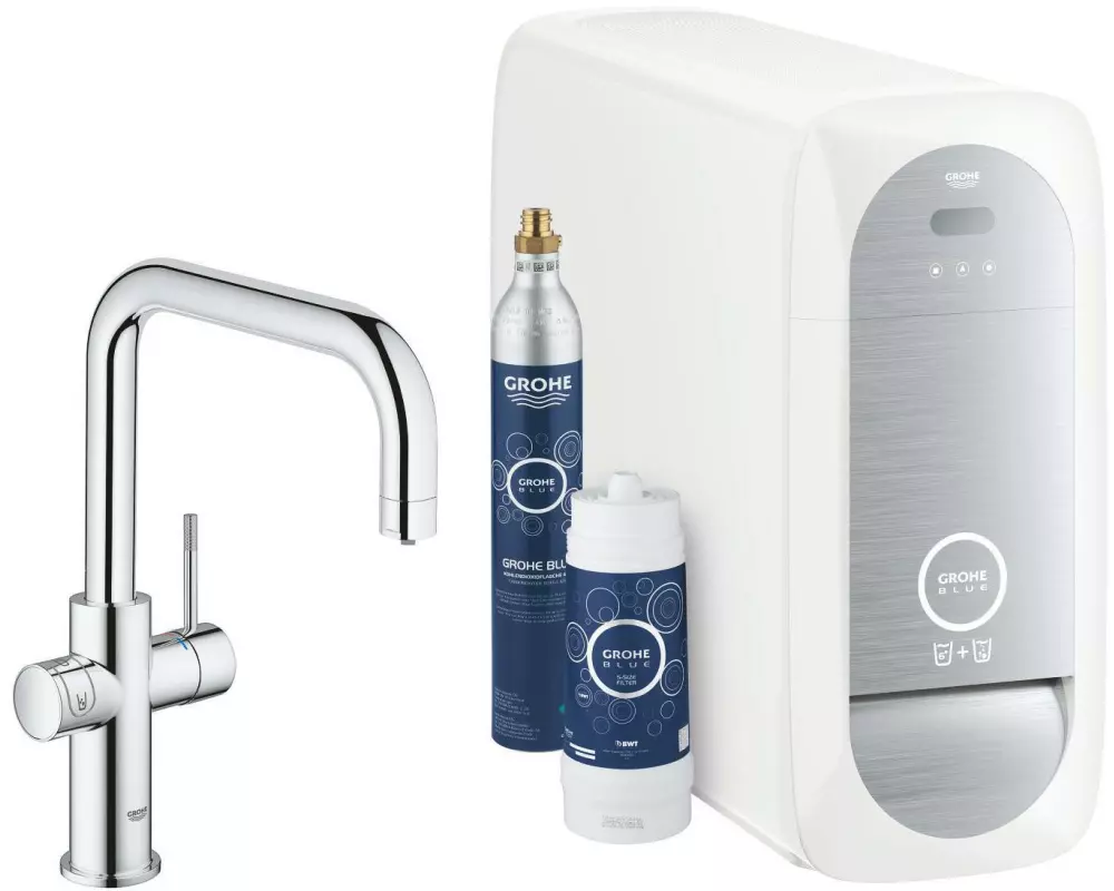 GROHE Küchenarmatur Blue Home U-Auslauf, Starter Kit, Chrom