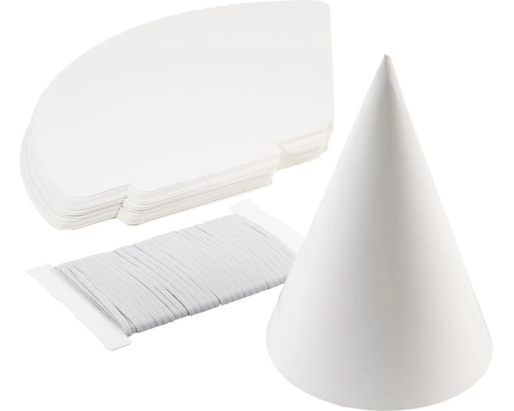 Creativ Company Partyhüte 50 Sück, Weiss
