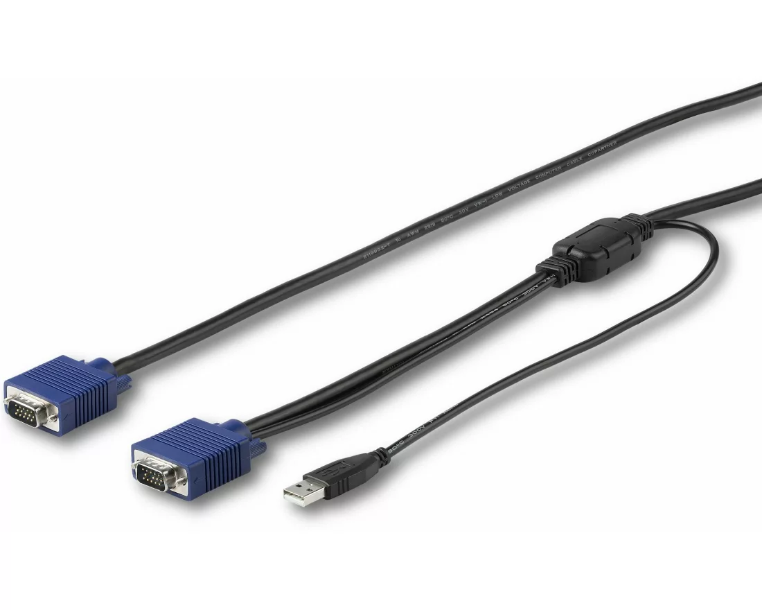 StarTech.com RKCONSUV10 Tastatur/Video/Maus (KVM)-Kabel Schwarz 3 m