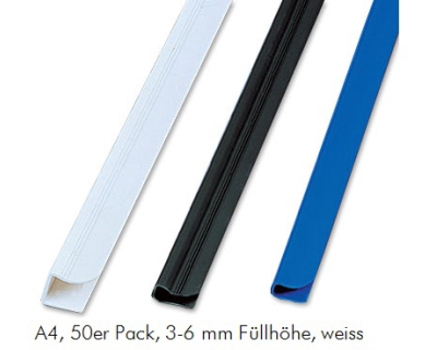 FELLOWES Klemmschiene A4 5383101 weiss 3-6mm, 50 Stück