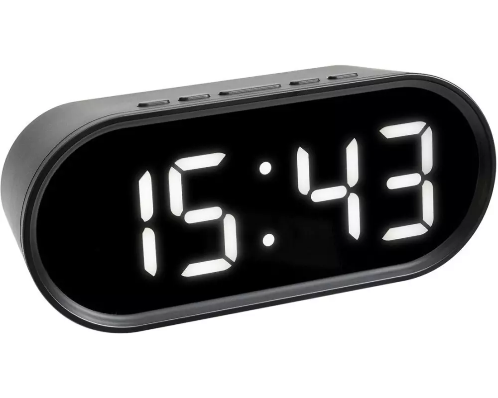 TFA Dostmann Digitalwecker Schwarz/Weiss