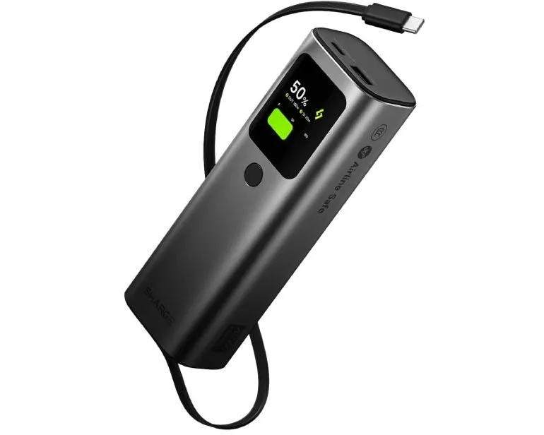 Sharge Powerbank Retractable 165 BLA, 20000 mAh
