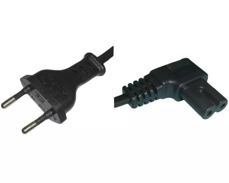 Diggelmann Netzkabel 5 m C7 - T26 abgewinkelt, Schwarz