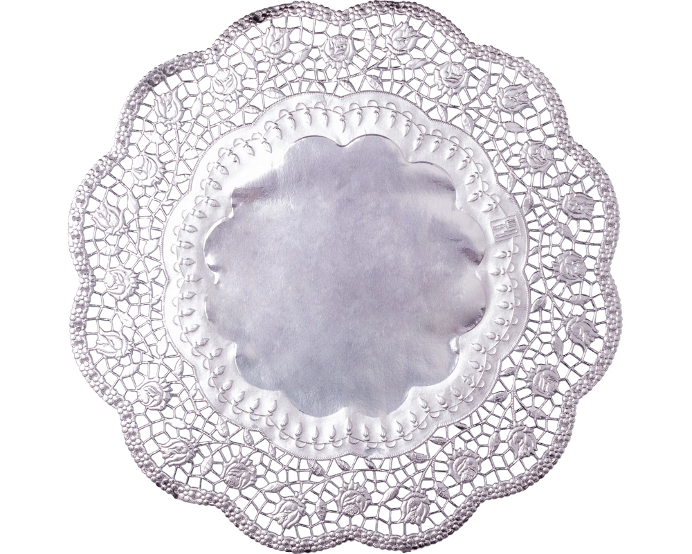 DEMMLER Tortenspitzen rund 3621190425 36cm, 4 Stück silber