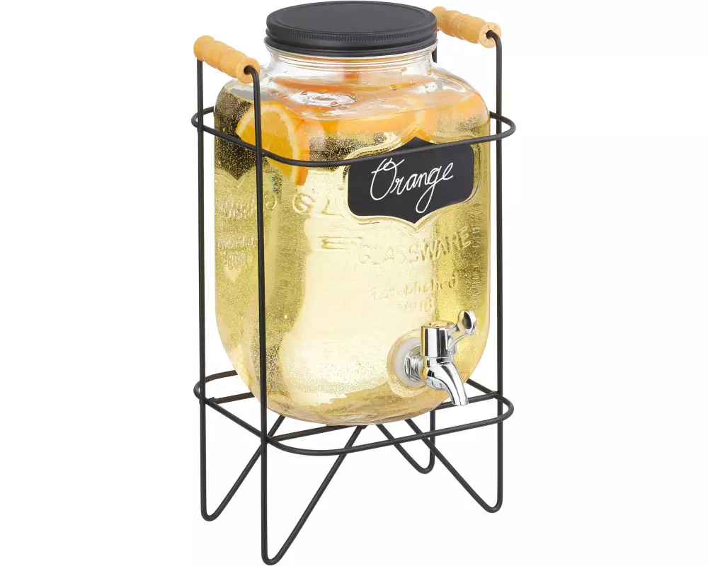 relaxdays Getränkespender mit Ständer 4 Liter