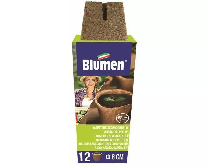 Blumen Aufzuchttöpfe 8 cm quadratisch, 12 Stück