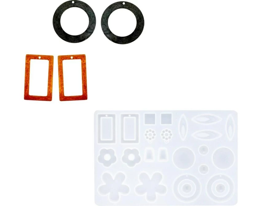 Reslin Giessform Silikon Ohrringe