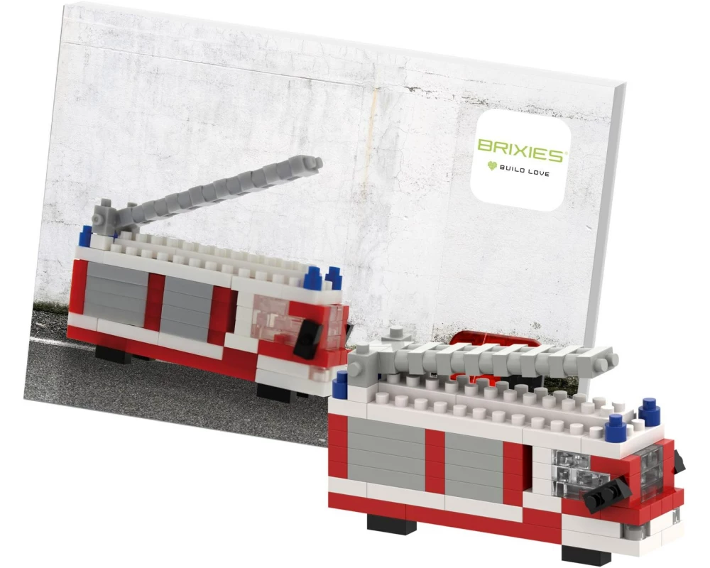 BRIXIES Bausteinmodell Feuerwehr aus 133 Bausteinen